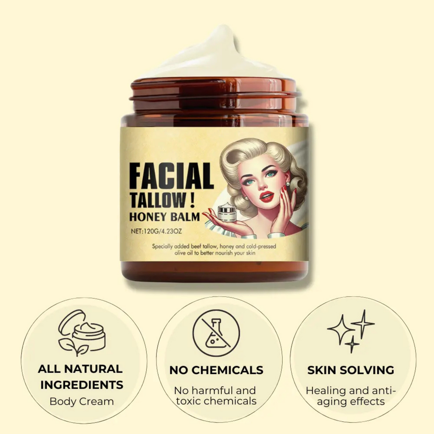 Facial Tallow Honey Balm